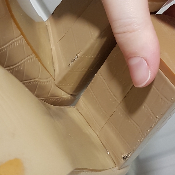 Cream knee high pointed toe boots - Picture 8 of 8